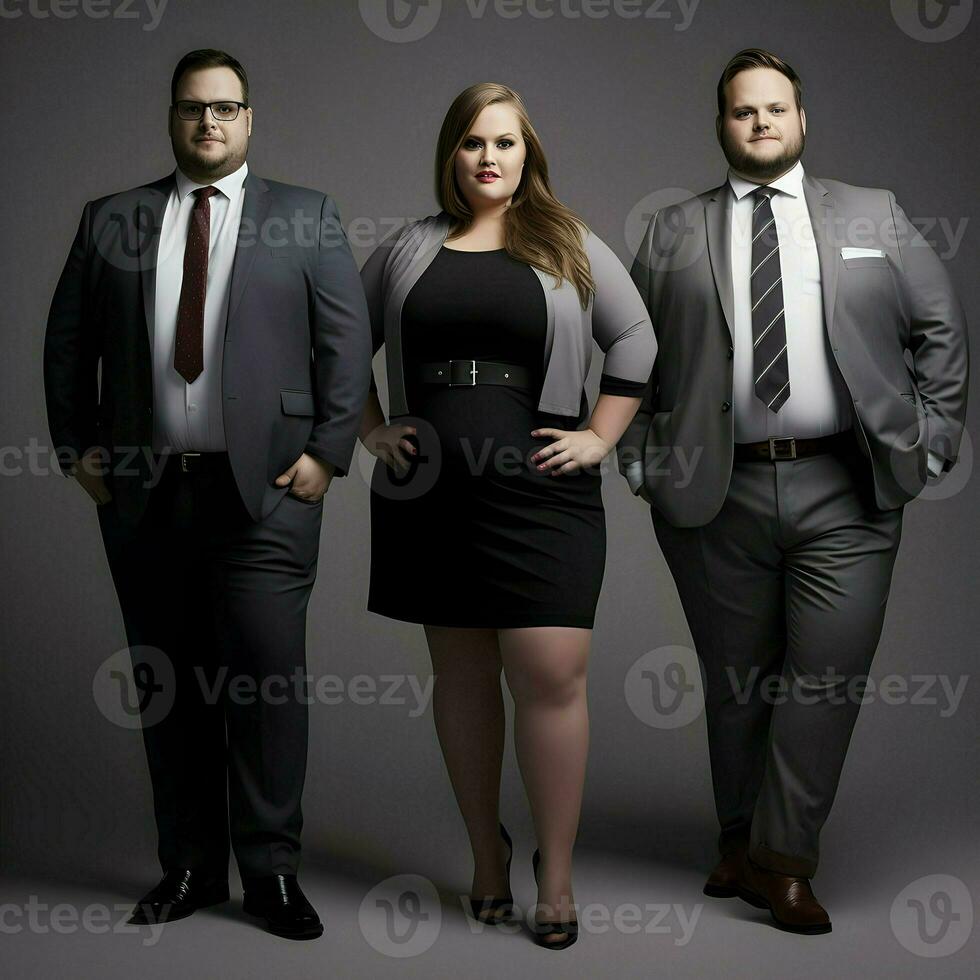 3 plus-size managers. High-resolution. AI Generative photo