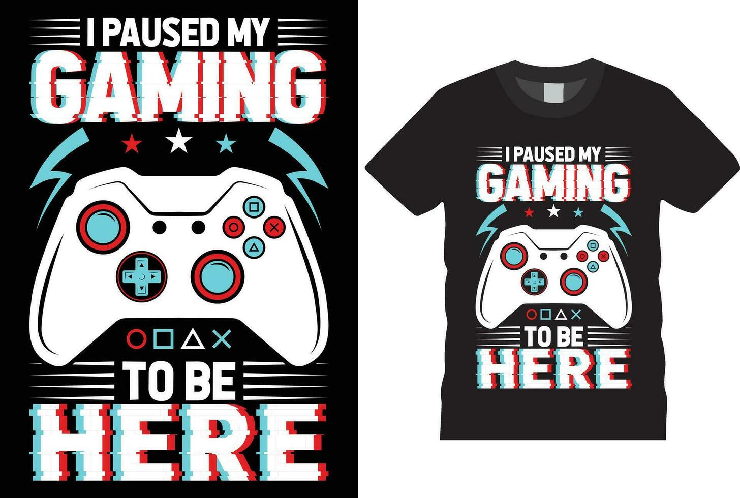 GAME ON, Game illustration Gaming T-Shirt design template. Vector game tshirt with Headphones, gaming vector, gamepad, typography. Ready for print in T shirt.