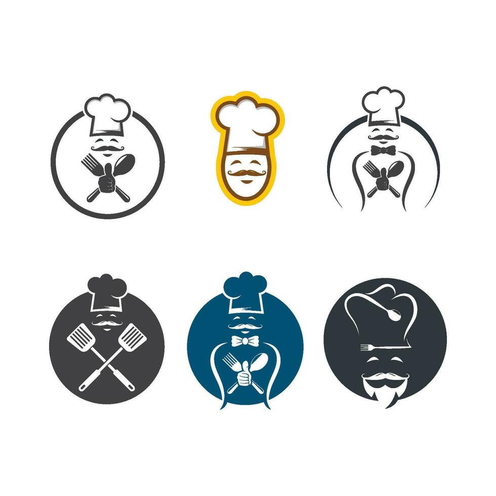hat chef logo vector illustration