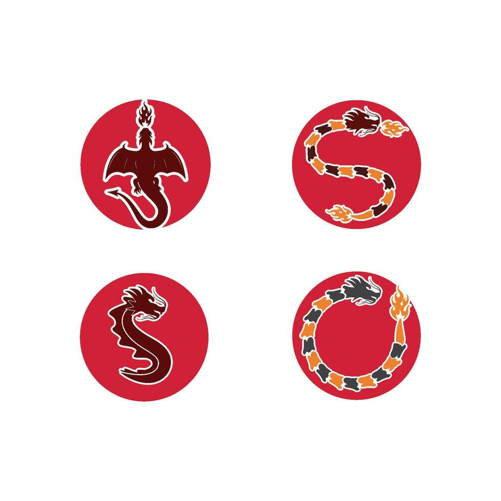 Dragon logo icon template vector