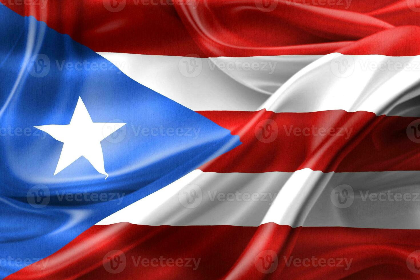 3D-Illustration of a Puerto Rico flag - realistic waving fabric flag photo