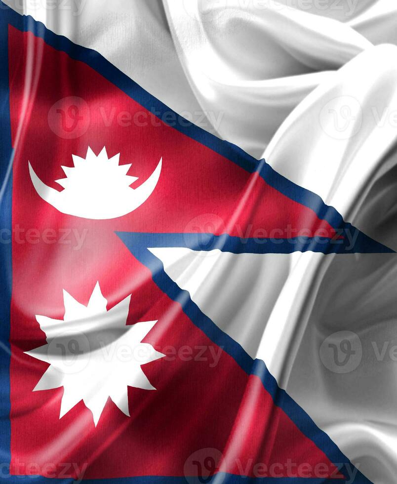 3D-Illustration of a Nepal flag - realistic waving fabric flag photo