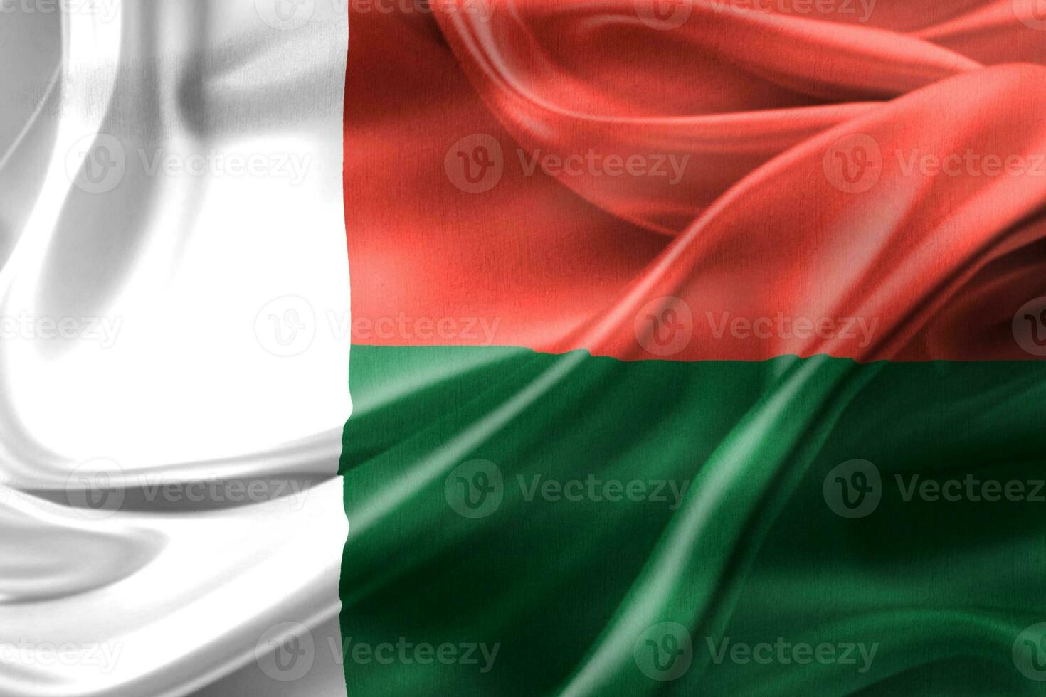 3D-Illustration of a Madagascar flag - realistic waving fabric flag photo