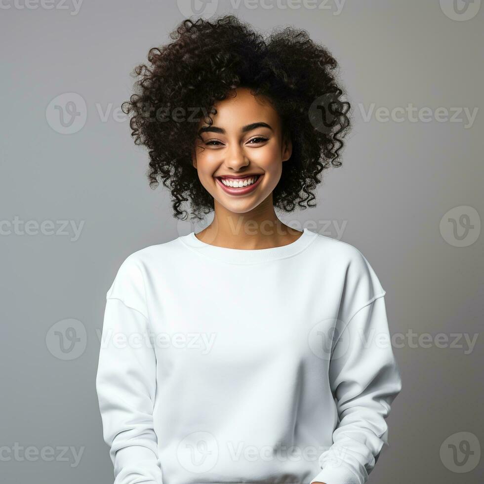 Illustration of a fashion couple portrait with plain hoodie mockup,  AI generative photo