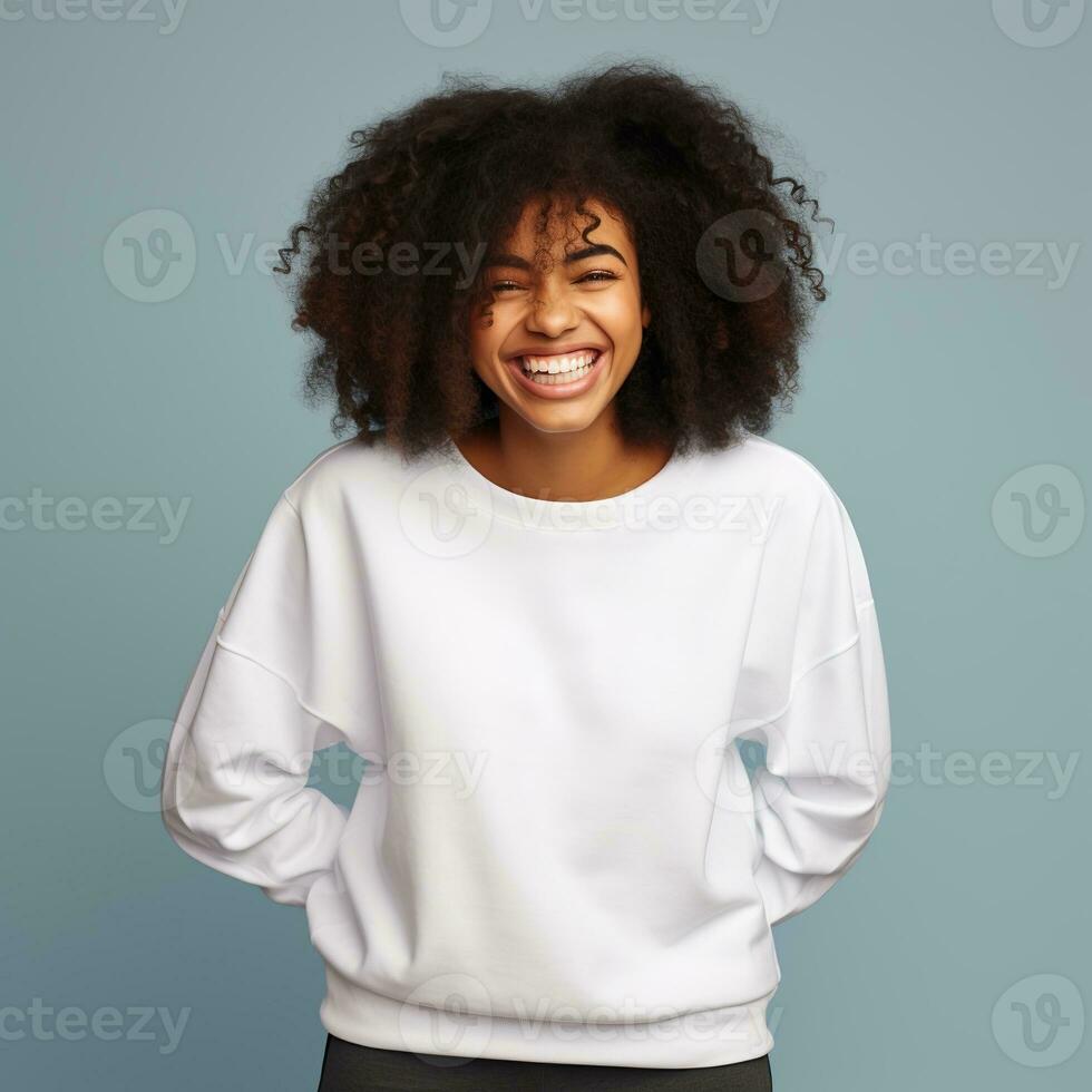Illustration of a fashion couple portrait with plain hoodie mockup,  AI generative photo