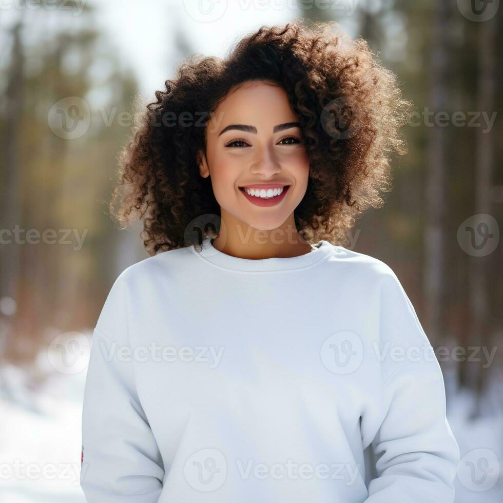 Illustration of a fashion couple portrait with plain hoodie mockup,  AI generative photo