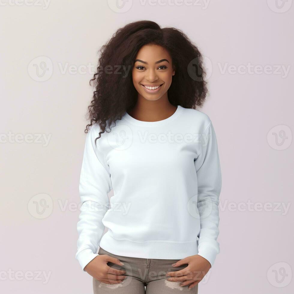 Illustration of a fashion couple portrait with plain hoodie mockup,  AI generative photo