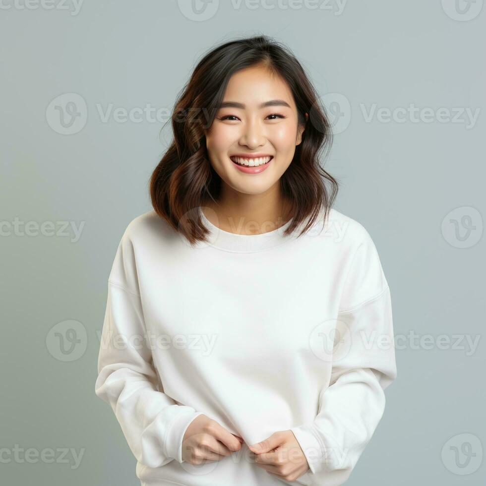 Illustration of a fashion couple portrait with plain hoodie mockup,  AI generative photo