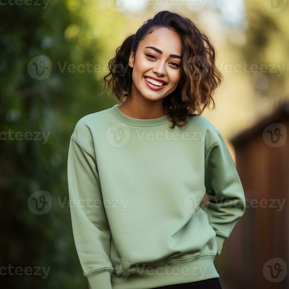 Illustration of a fashion couple portrait with plain hoodie mockup,  AI generative photo
