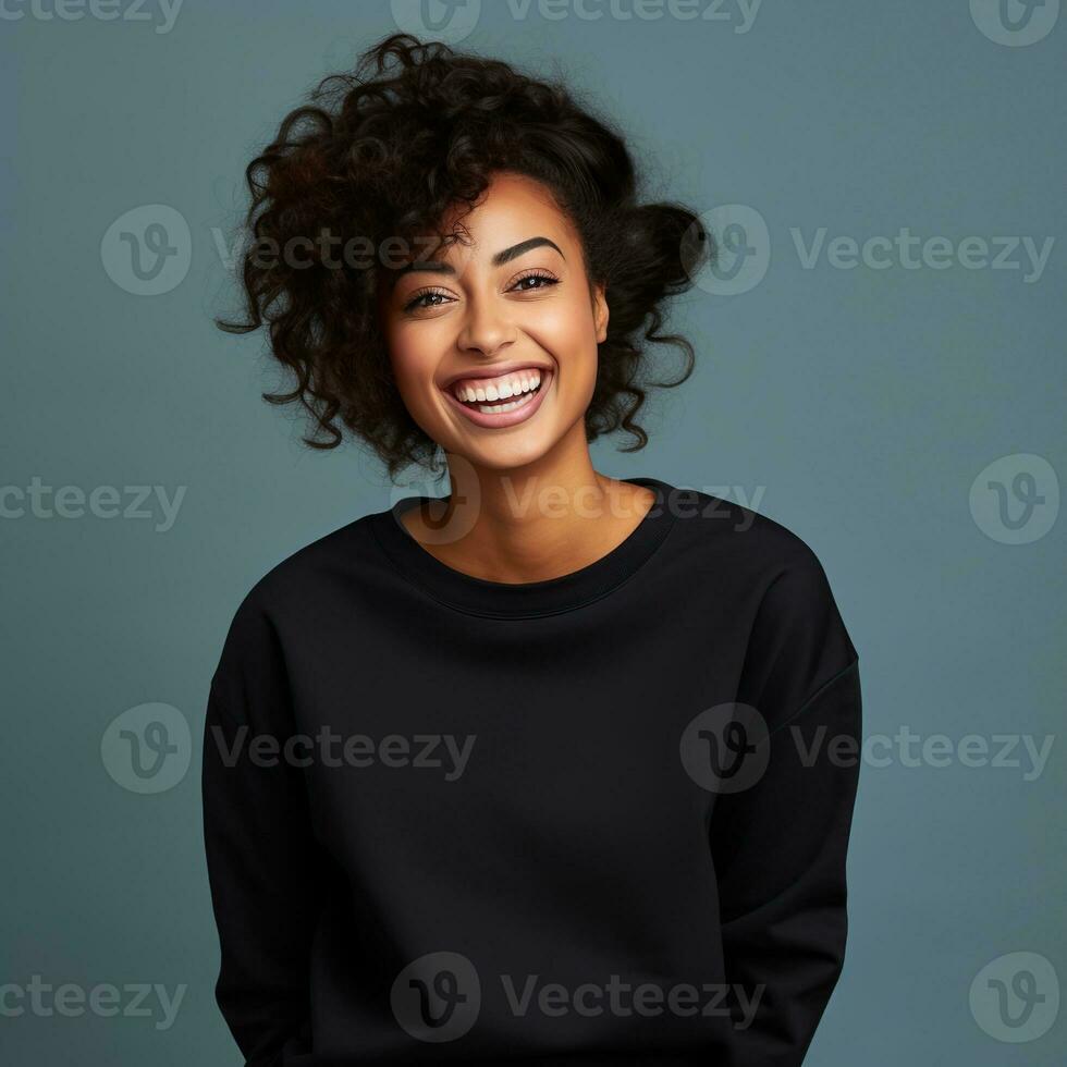 Illustration of a fashion couple portrait with plain hoodie mockup,  AI generative photo
