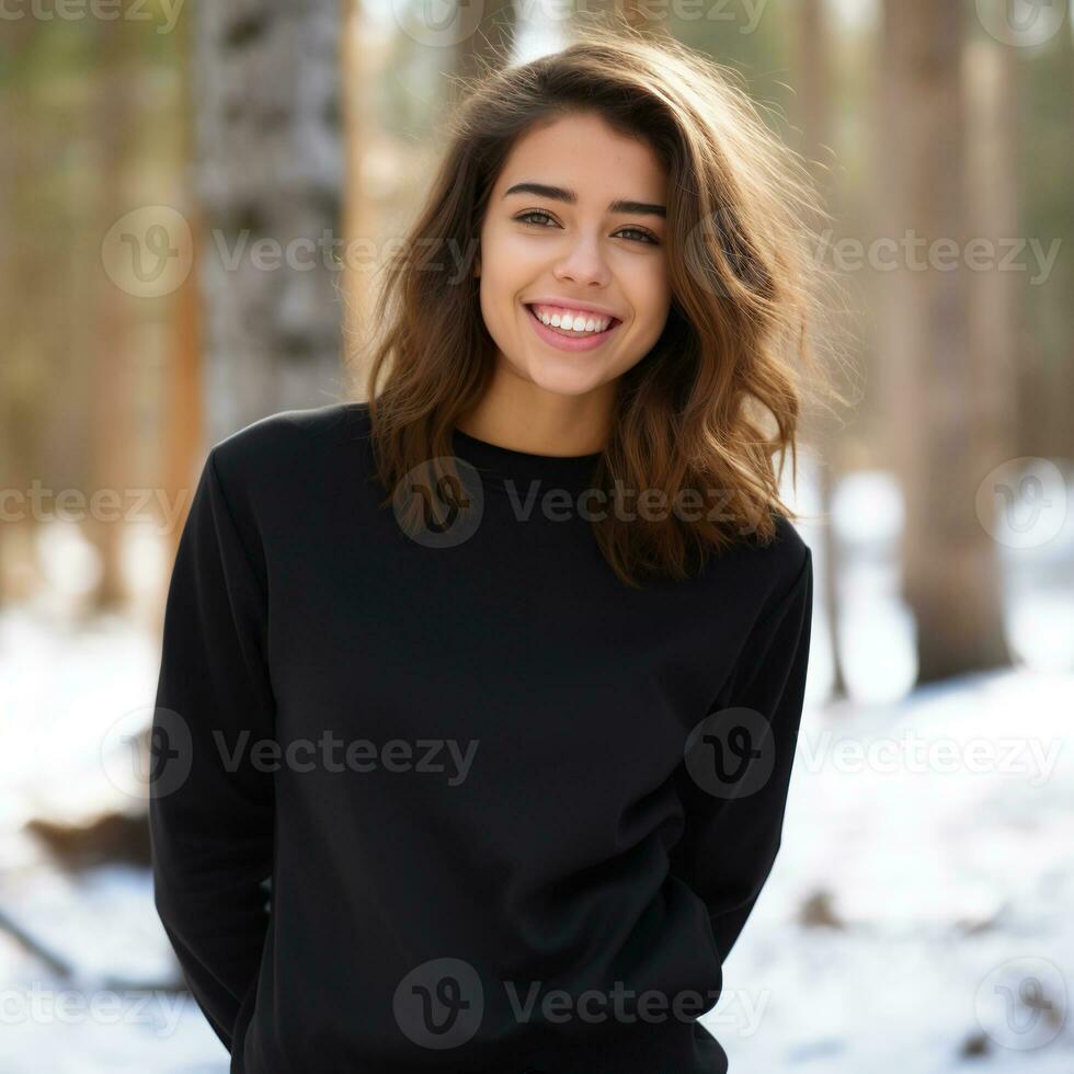 Illustration of a fashion couple portrait with plain hoodie mockup,  AI generative photo