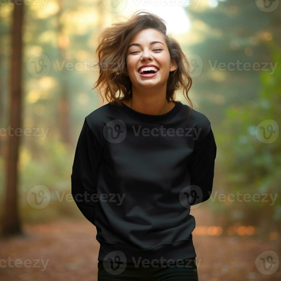 Illustration of a fashion couple portrait with plain hoodie mockup,  AI generative photo