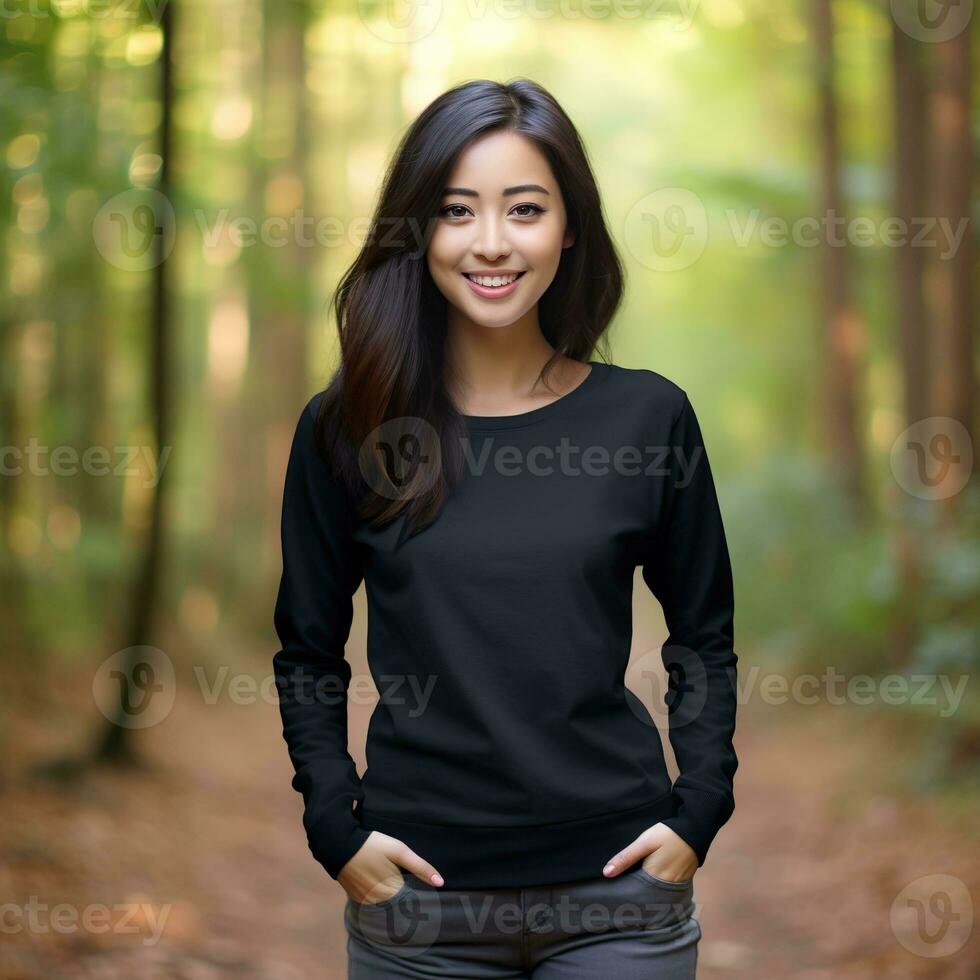 Illustration of a fashion couple portrait with plain hoodie mockup,  AI generative photo