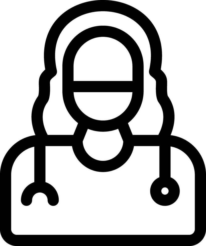 Lady Doctor Creative Icon Design vector