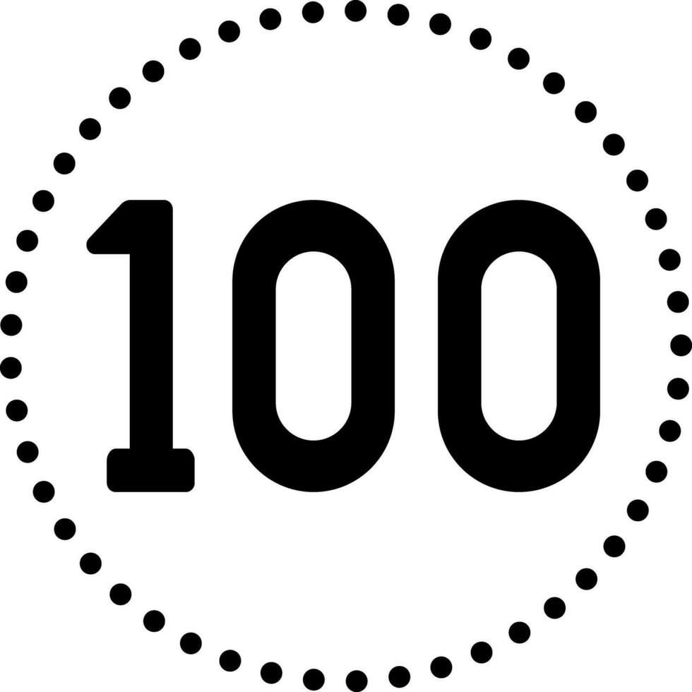 solid icon for hundred vector