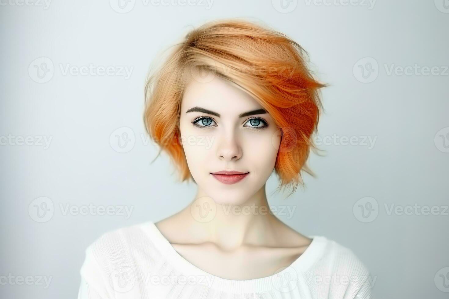 Portrait of a woman with a fancy makeup.AI generative photo