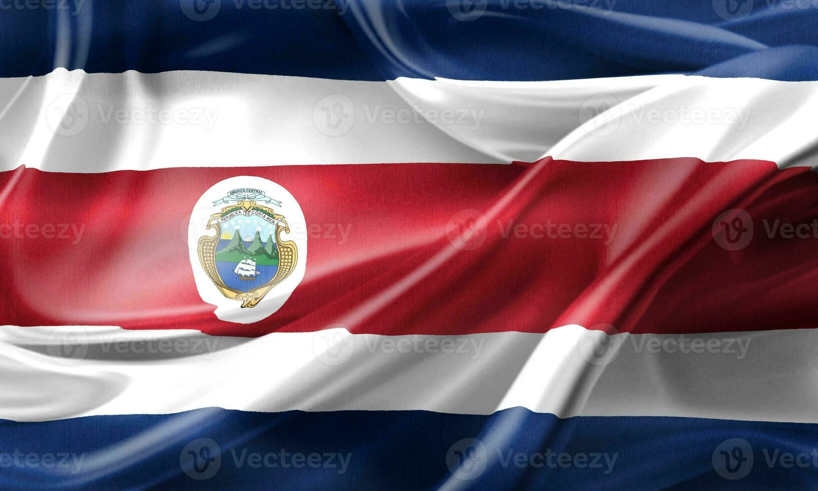 Costa Rica flag - realistic waving fabric flag photo