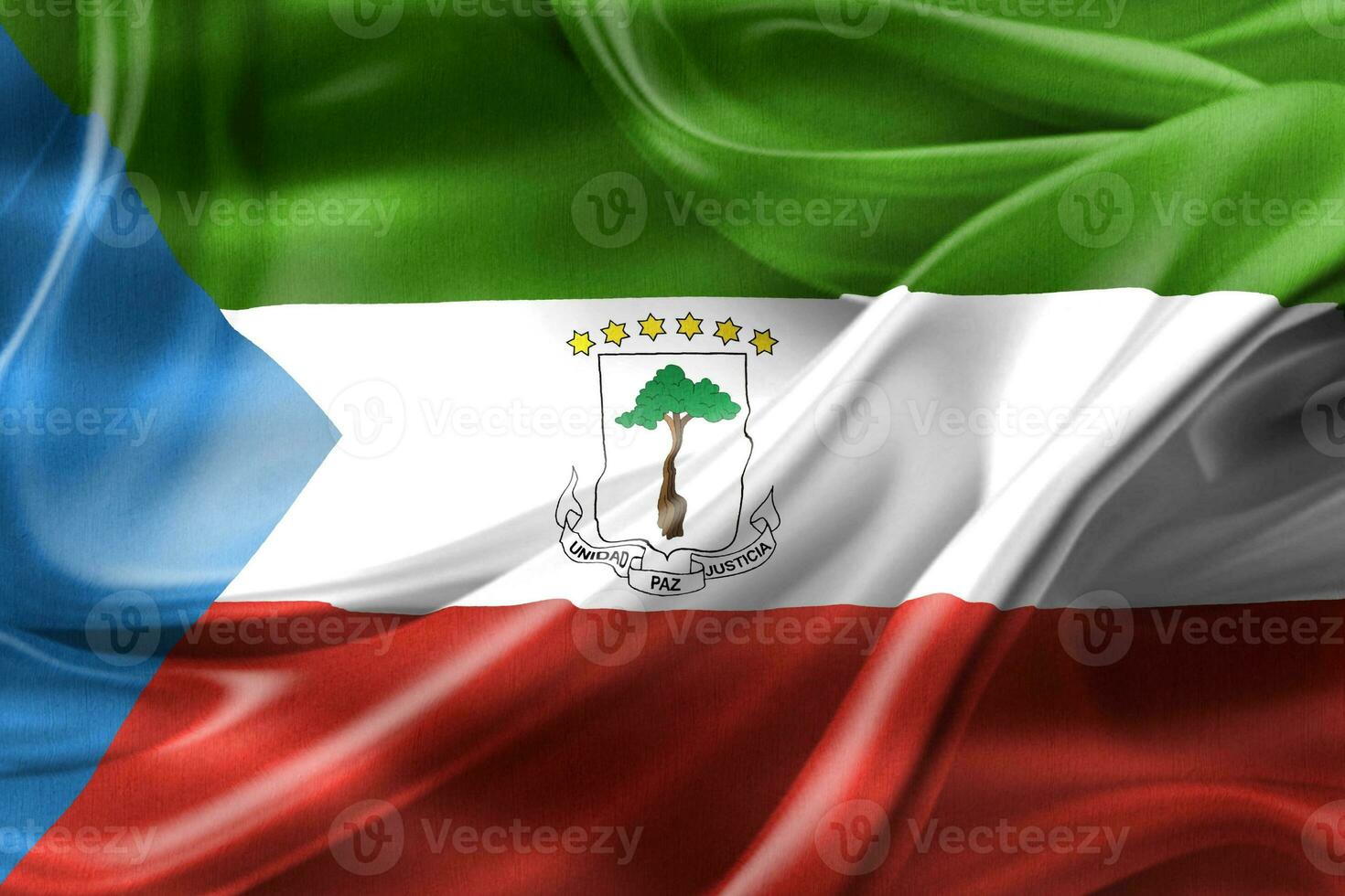 Equatorial Guinea flag - realistic waving fabric flag photo