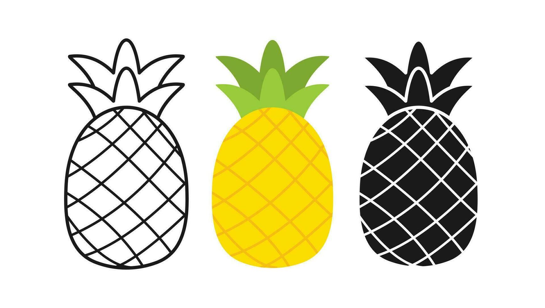 Vector pineapple hand drawn outline doodle icon