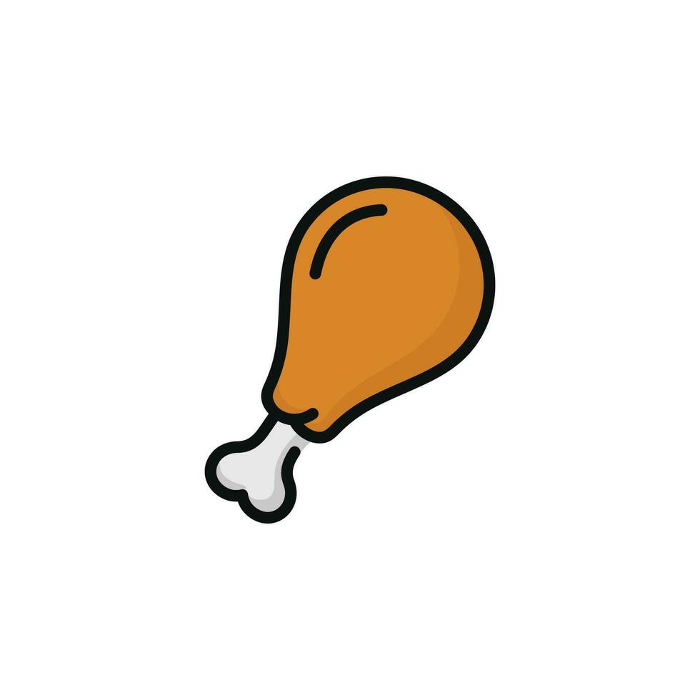 Chicken leg vector illustration isolated on white background. Chicken