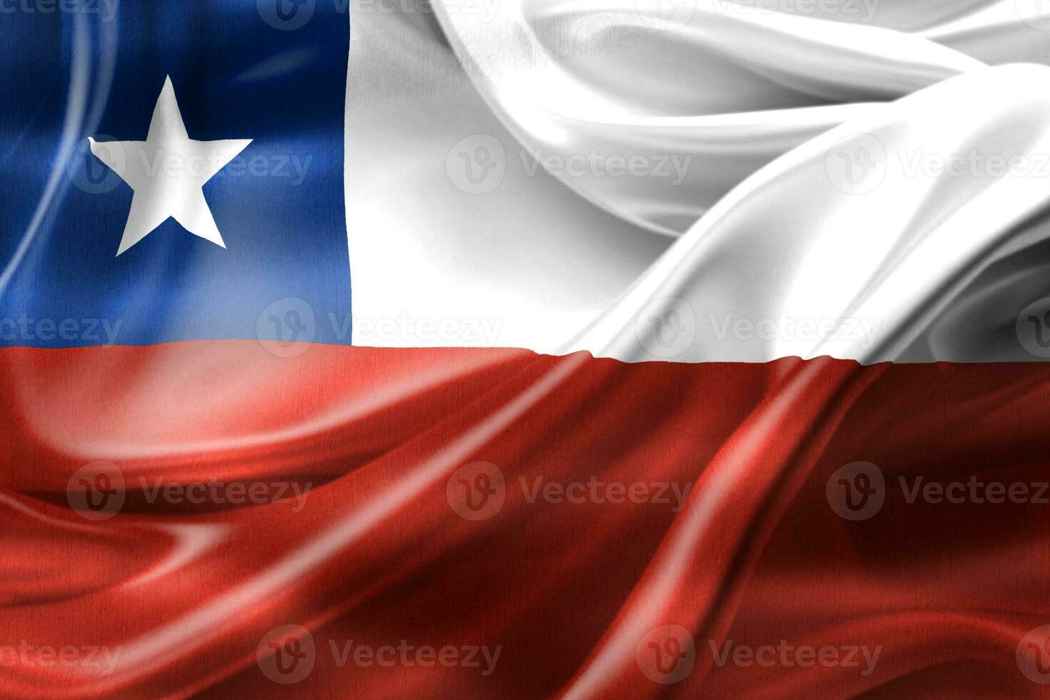 bandera de chile - bandera de tela que agita realista foto