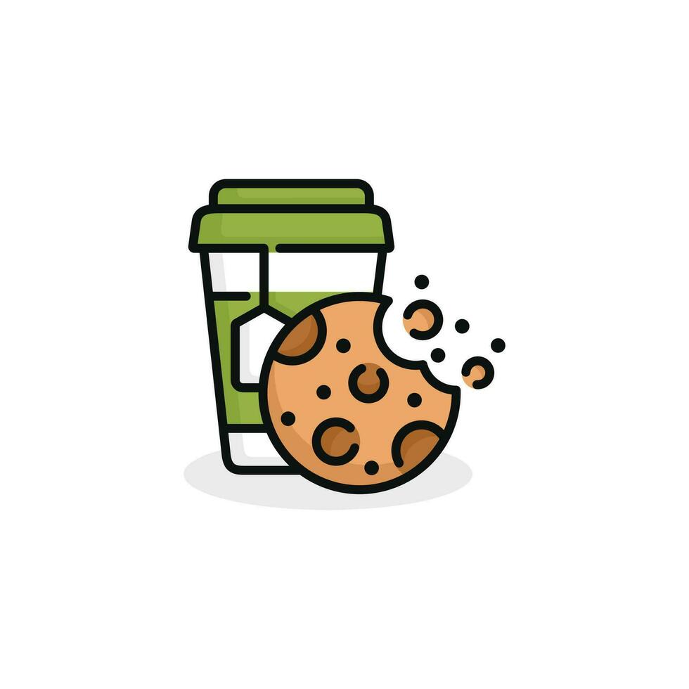 Cookie and drink vector illustration. Fast food icon isolated on white background