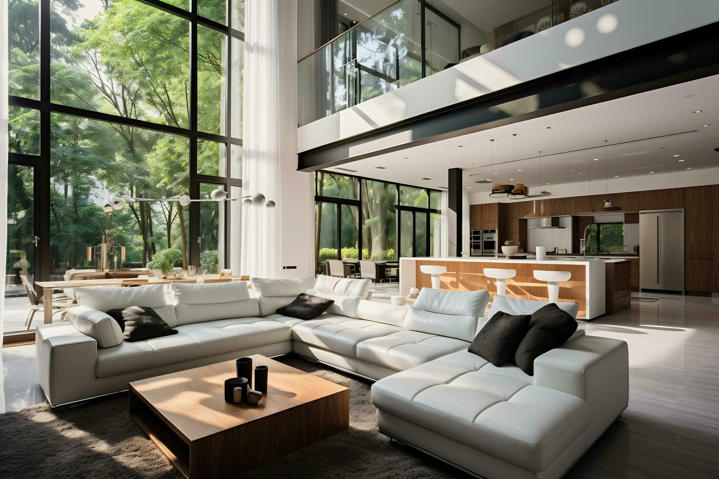 imagen de moderno estilizado casa interior ai generativo foto