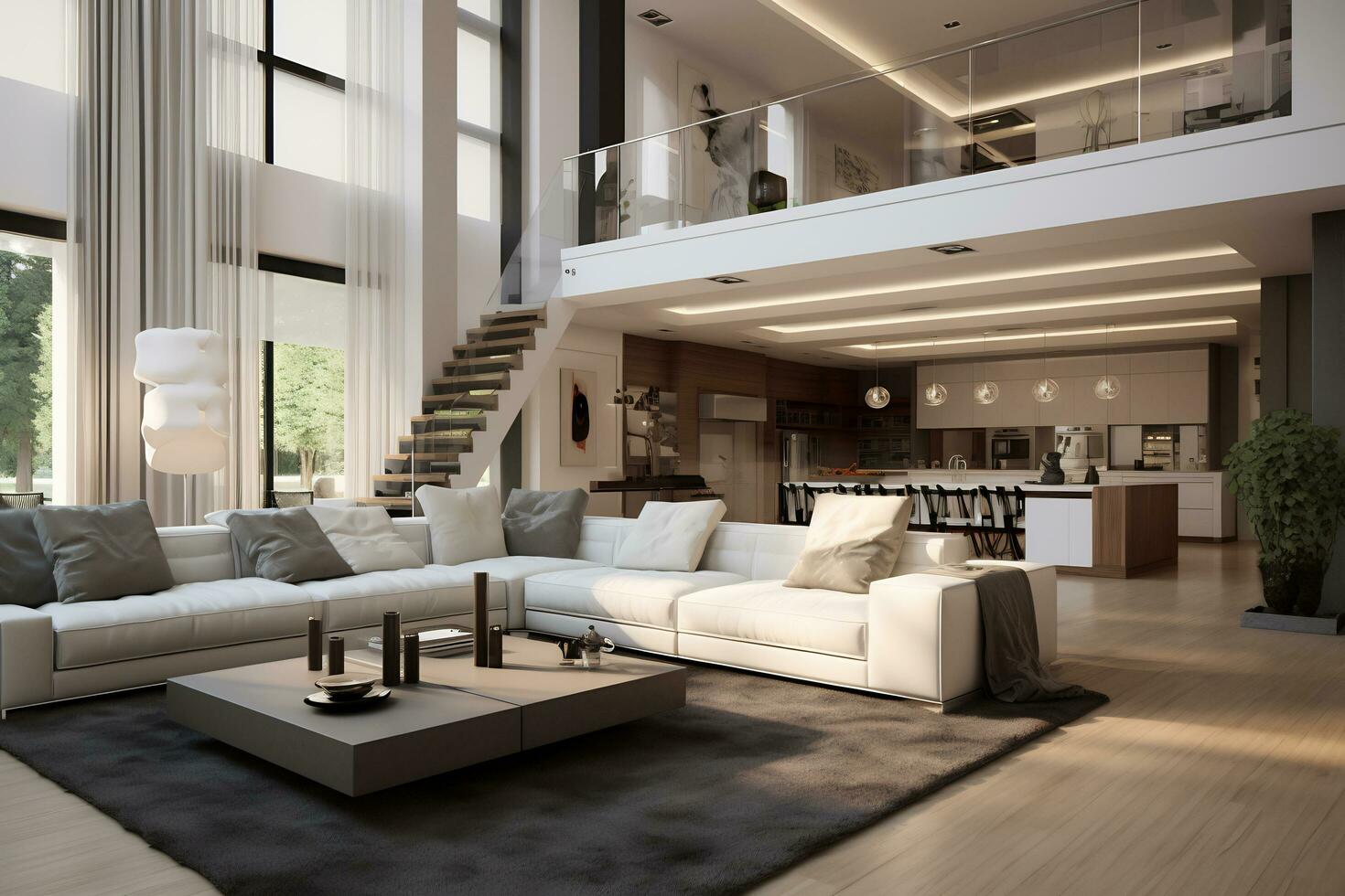 Image of Modern styled house interior AI Generative photo