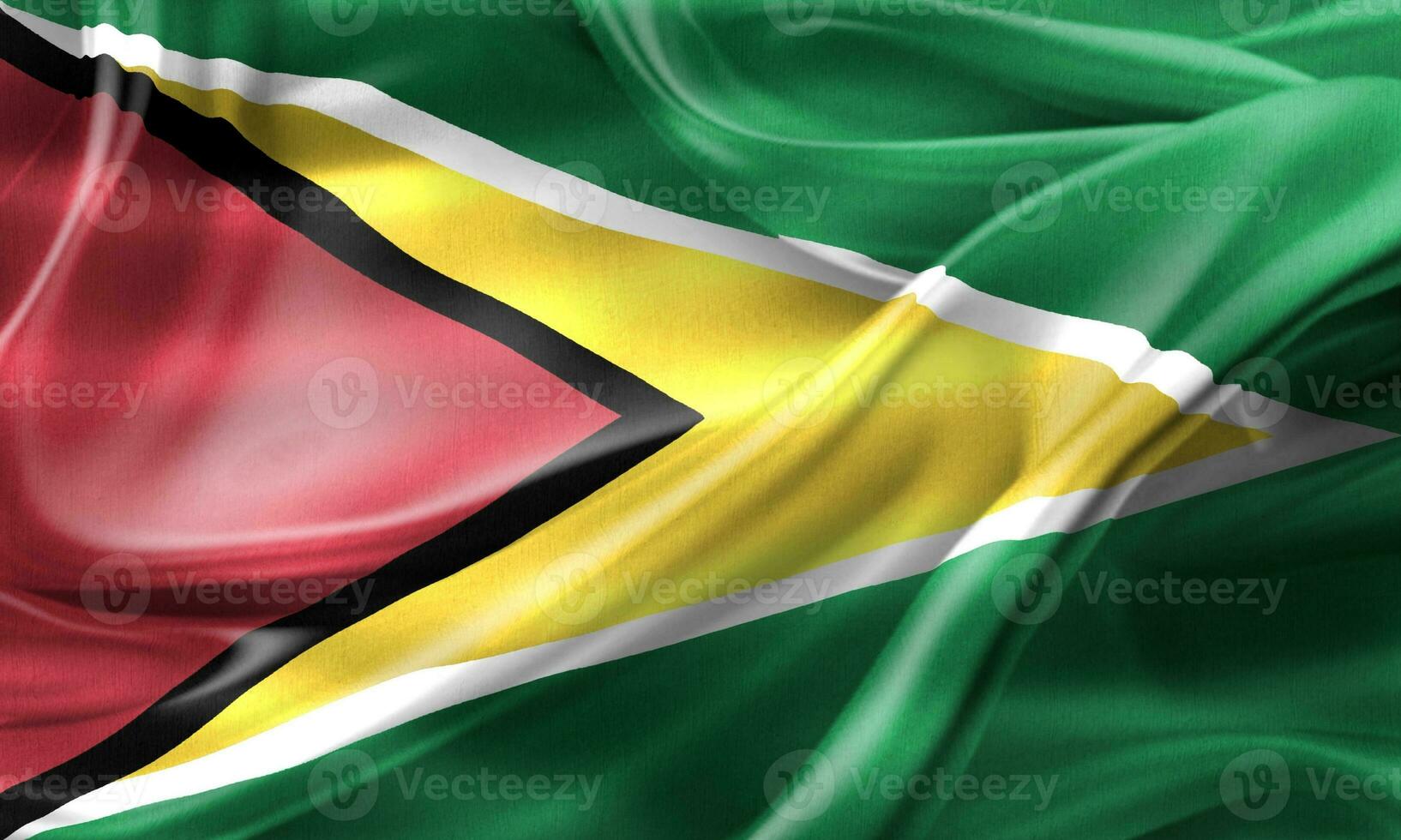 Guyana flag - realistic waving fabric flag photo