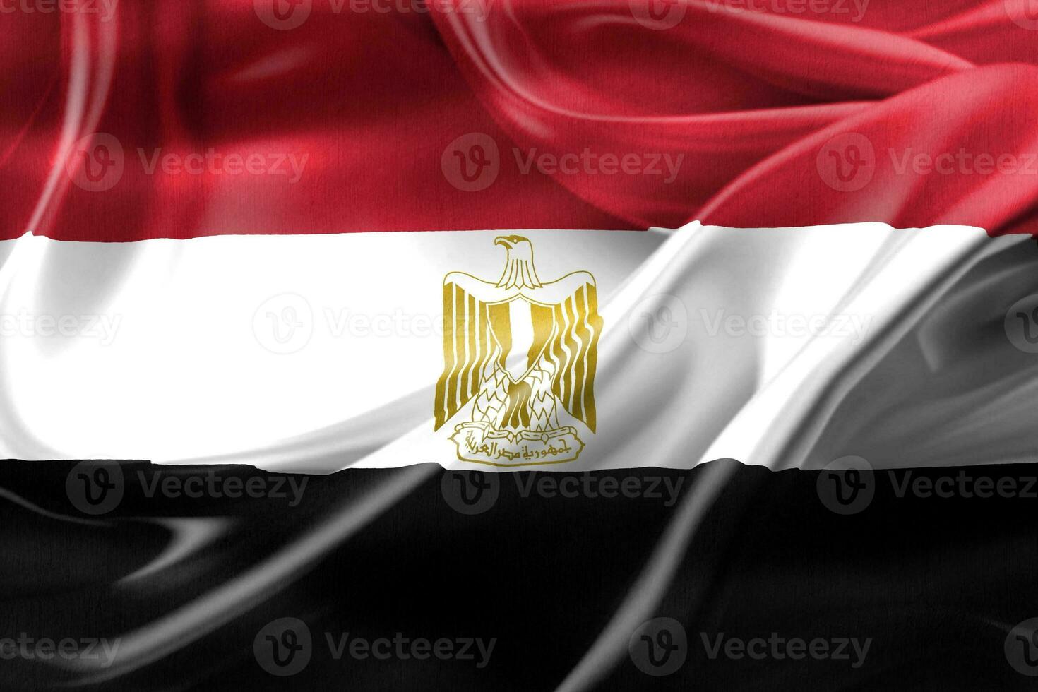 bandera de egipto - bandera de tela que agita realista foto