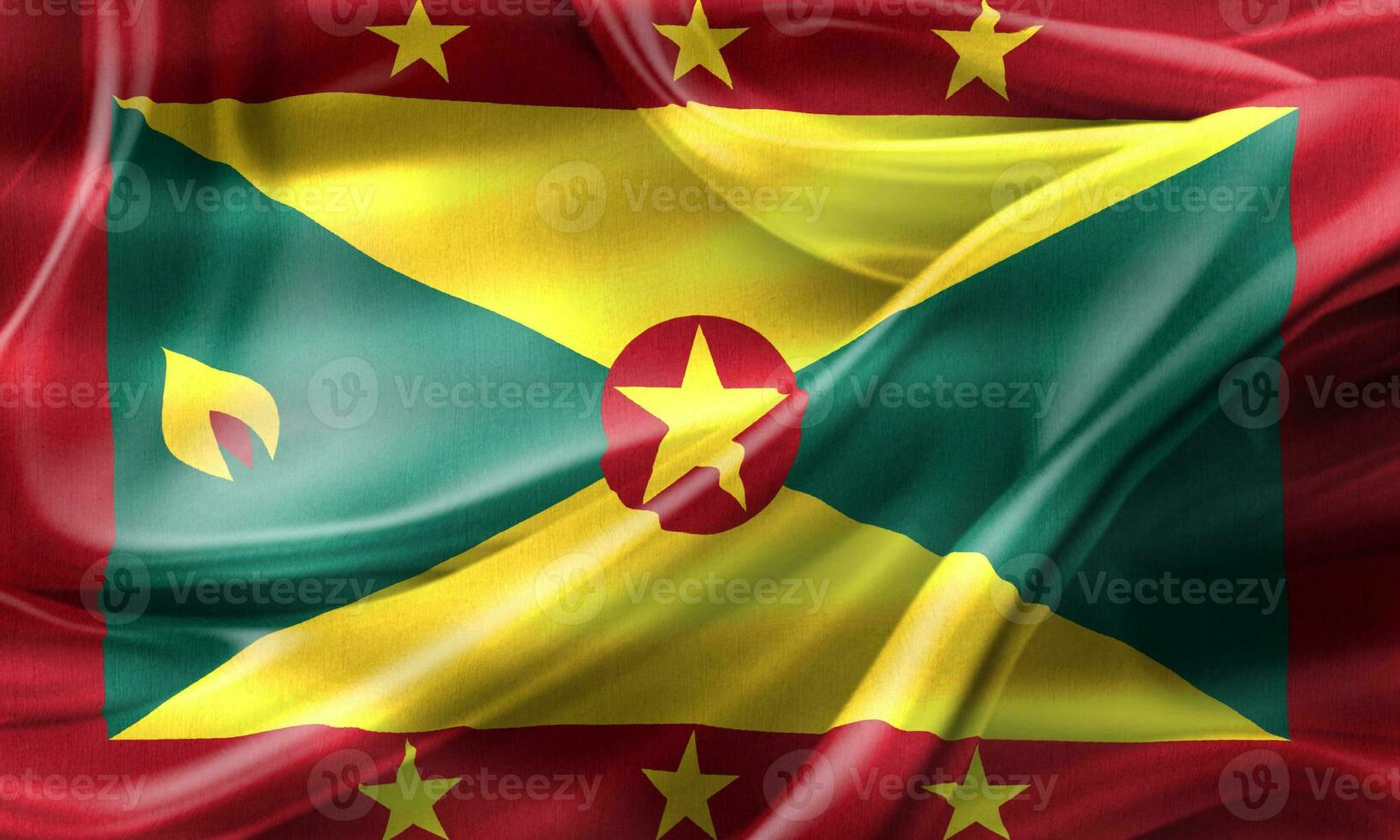 Grenada flag - realistic waving fabric flag photo