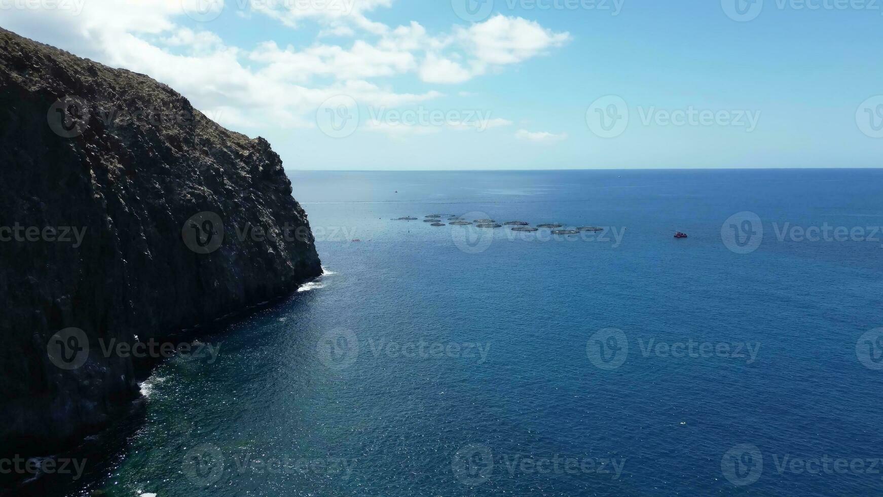 Large rock formations that look like Los Gigantes right on the atlantic ocean on the Canary Island of Tenerife. photo