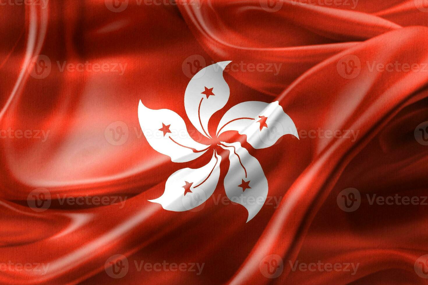 Hong Kong flag - realistic waving fabric flag photo