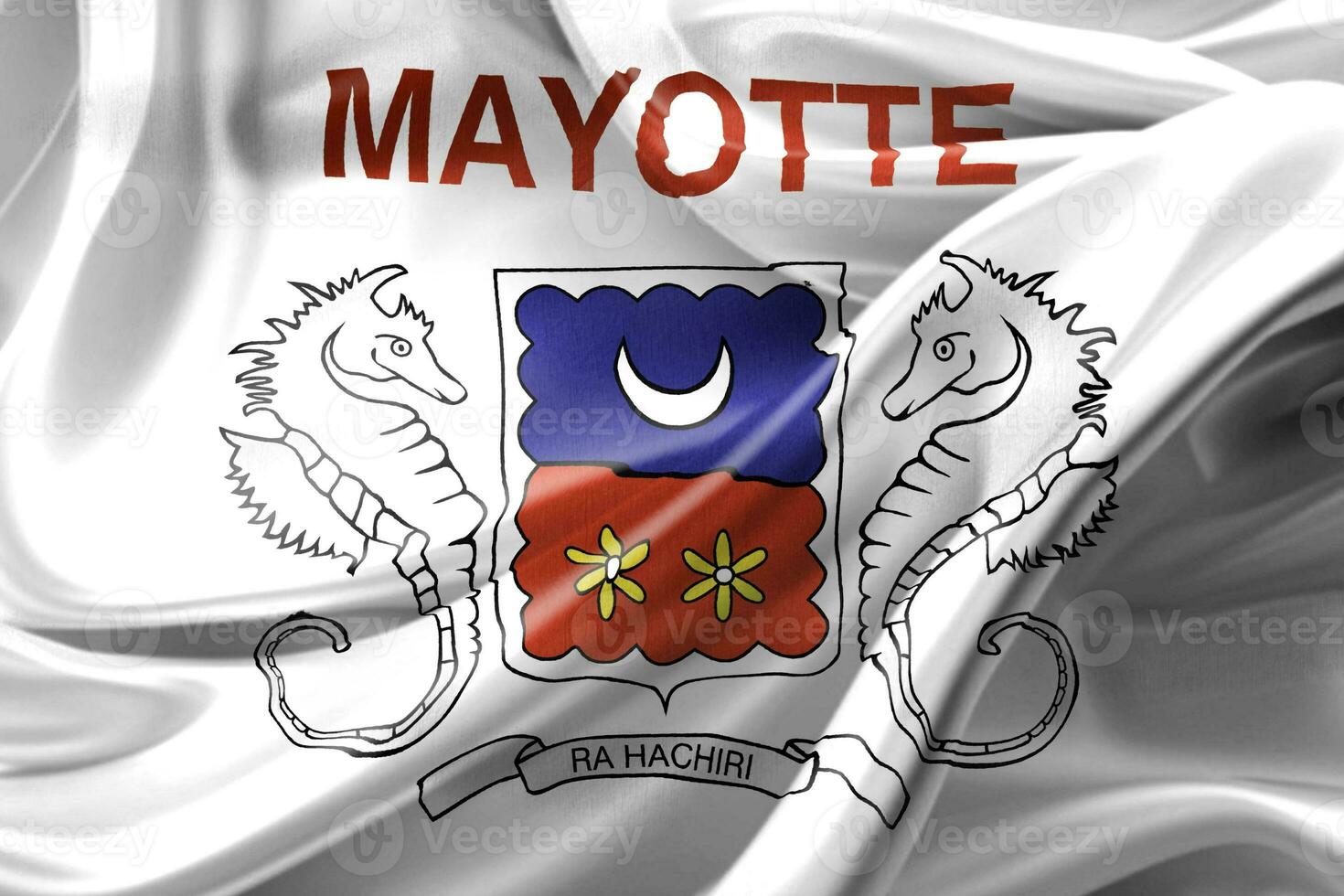 3D-Illustration of a Mayotte flag - realistic waving fabric flag