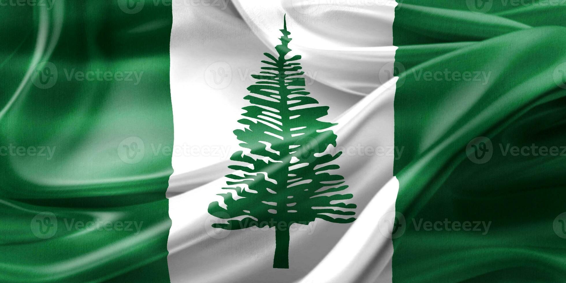 3D-Illustration of a Norfolk Island flag - realistic waving fabric flag photo