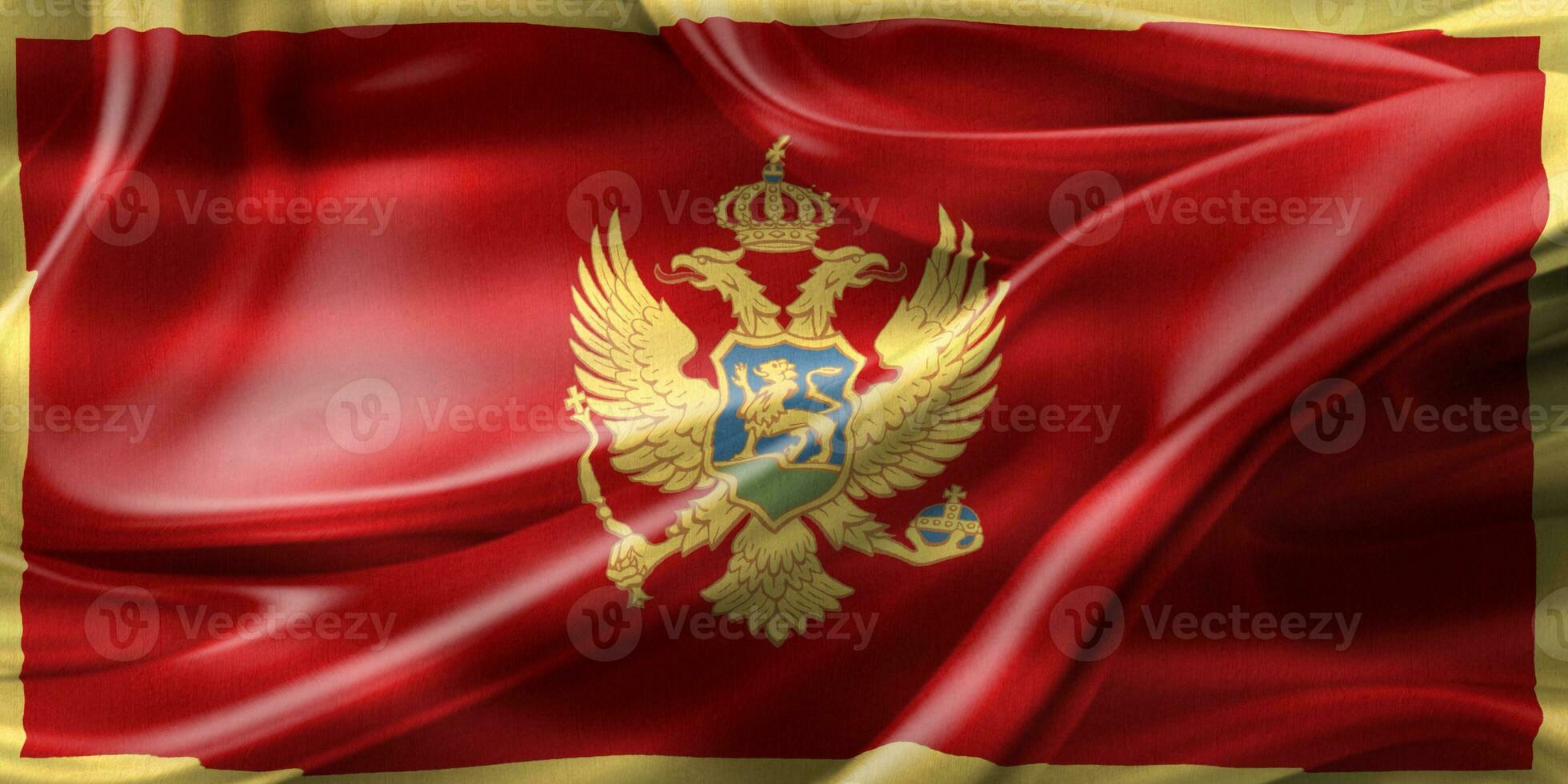 3D-Illustration of a Montenegro flag - realistic waving fabric flag photo