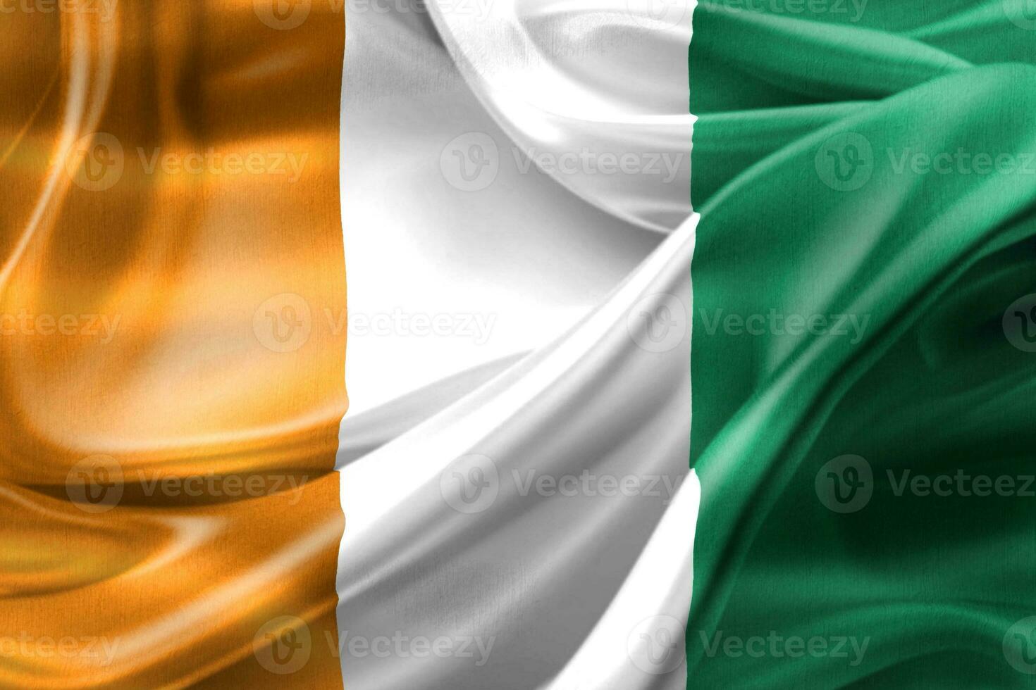 Ivory Coast flag - realistic waving fabric flag photo