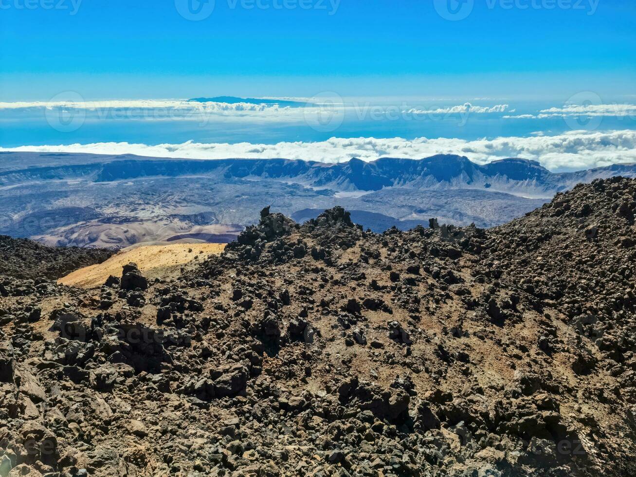 View of the mountain landscape of Mount Teide on the Canary Island of Tenerife. photo