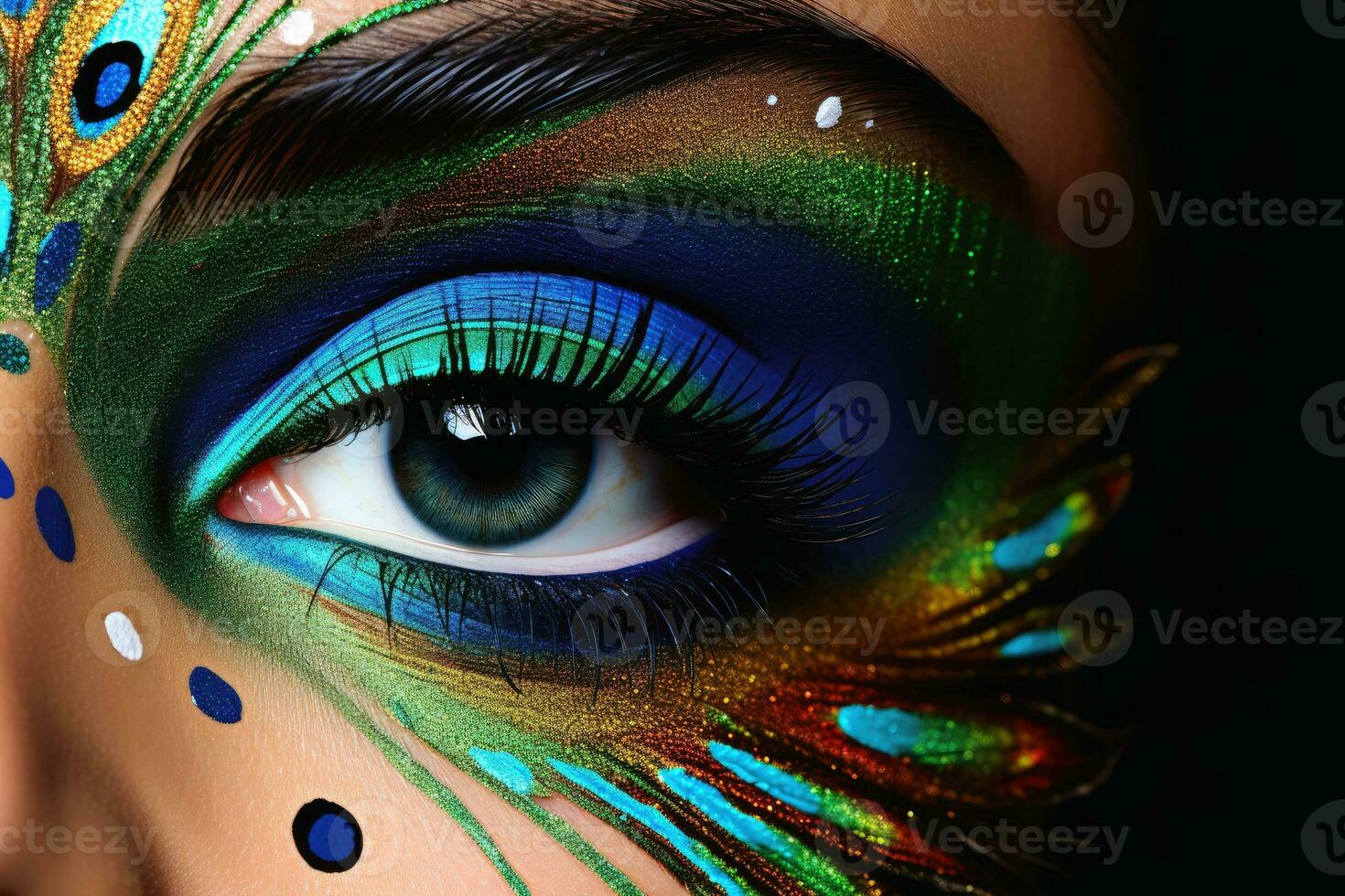 Portrait of a woman with a fancy makeup. AI generative 33552391 Stock Photo  at Vecteezy