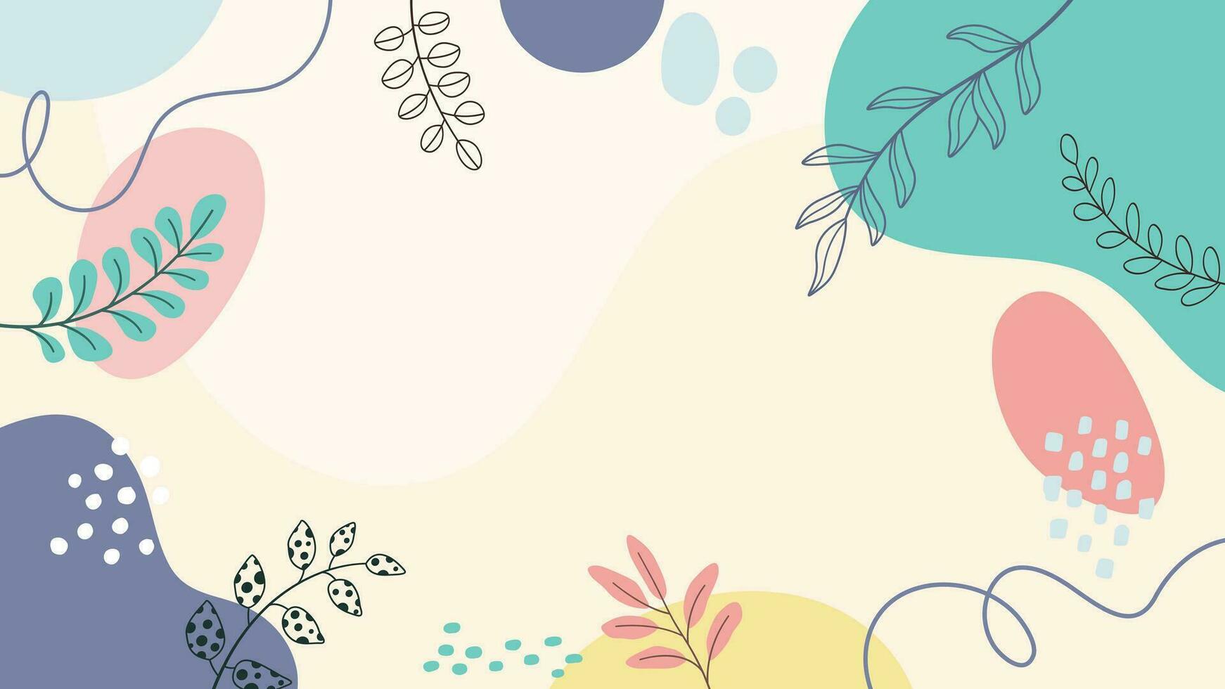 diseño de fondo de marco de banner. ilustración de vector de fondo de cartel colorido. plantas exóticas, ramas, impresión de arte para belleza, moda y productos naturales, bienestar, boda y evento.