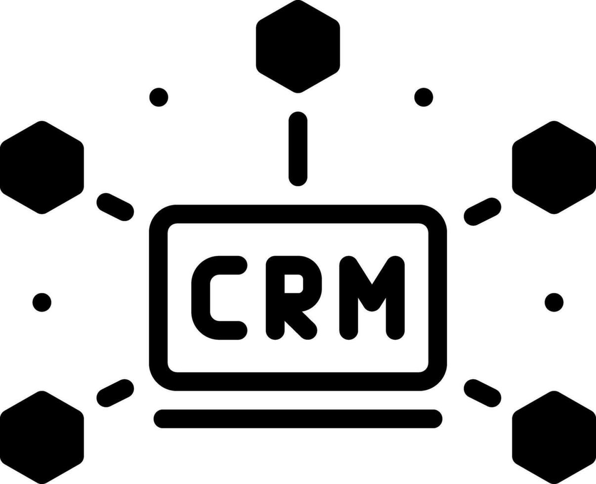 solid icon for crm vector