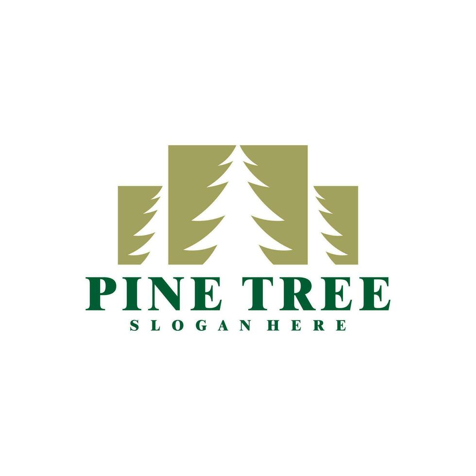 Pine Tree logo design vector. Creative Pine logo concepts template vector