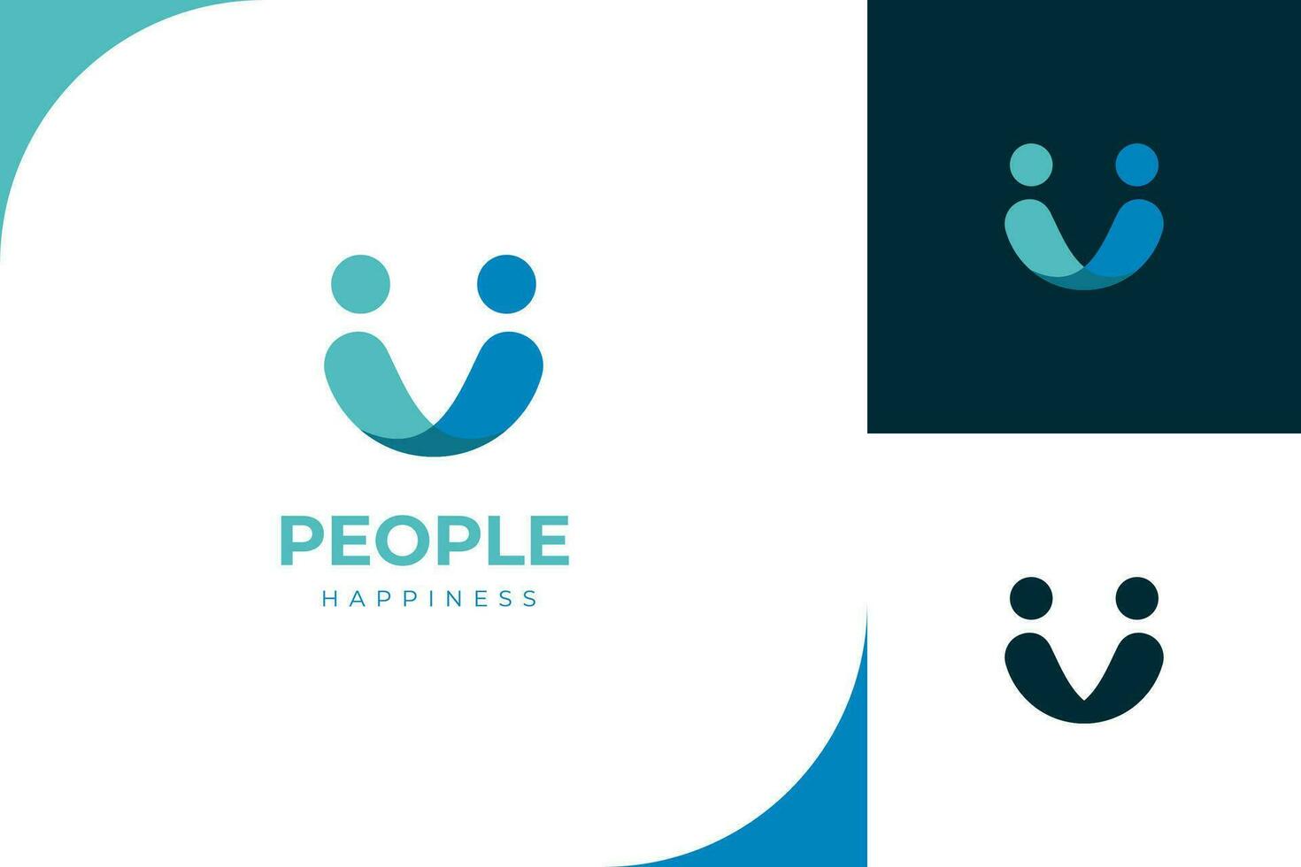 abstract people community logo. design with smile happiness icon symbol. creative Logo Design Template Element for partnership logo icon design vector