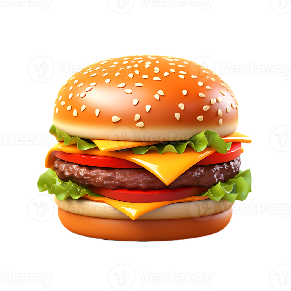 Burger 3d rendre, ai génératif png