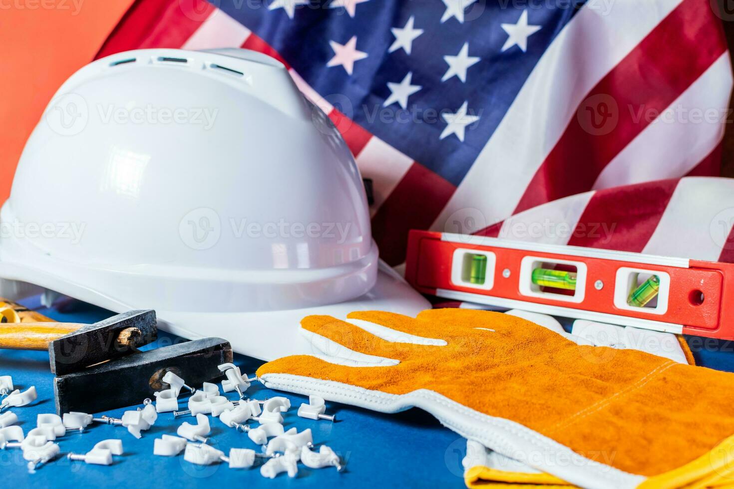 Creative labor day banner composition. photo