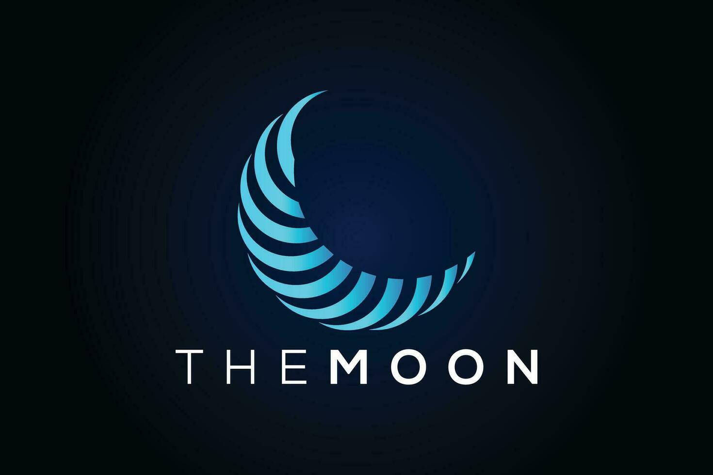 Minimal Moon trendy vector logo design