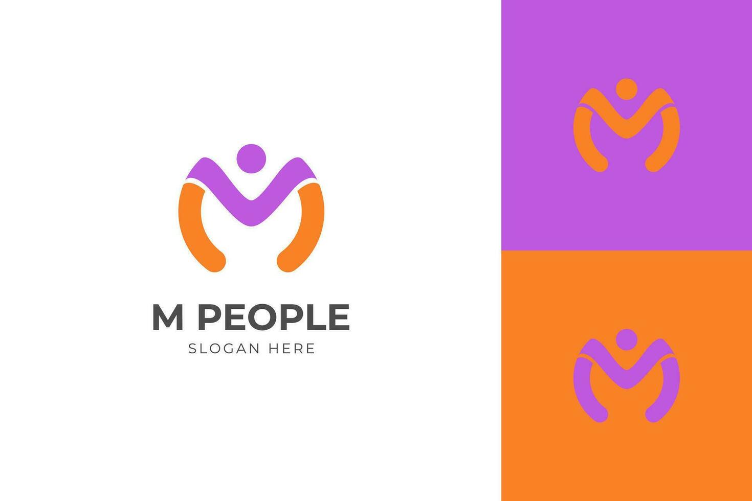 Letter M happy life or health life logo icon design vector