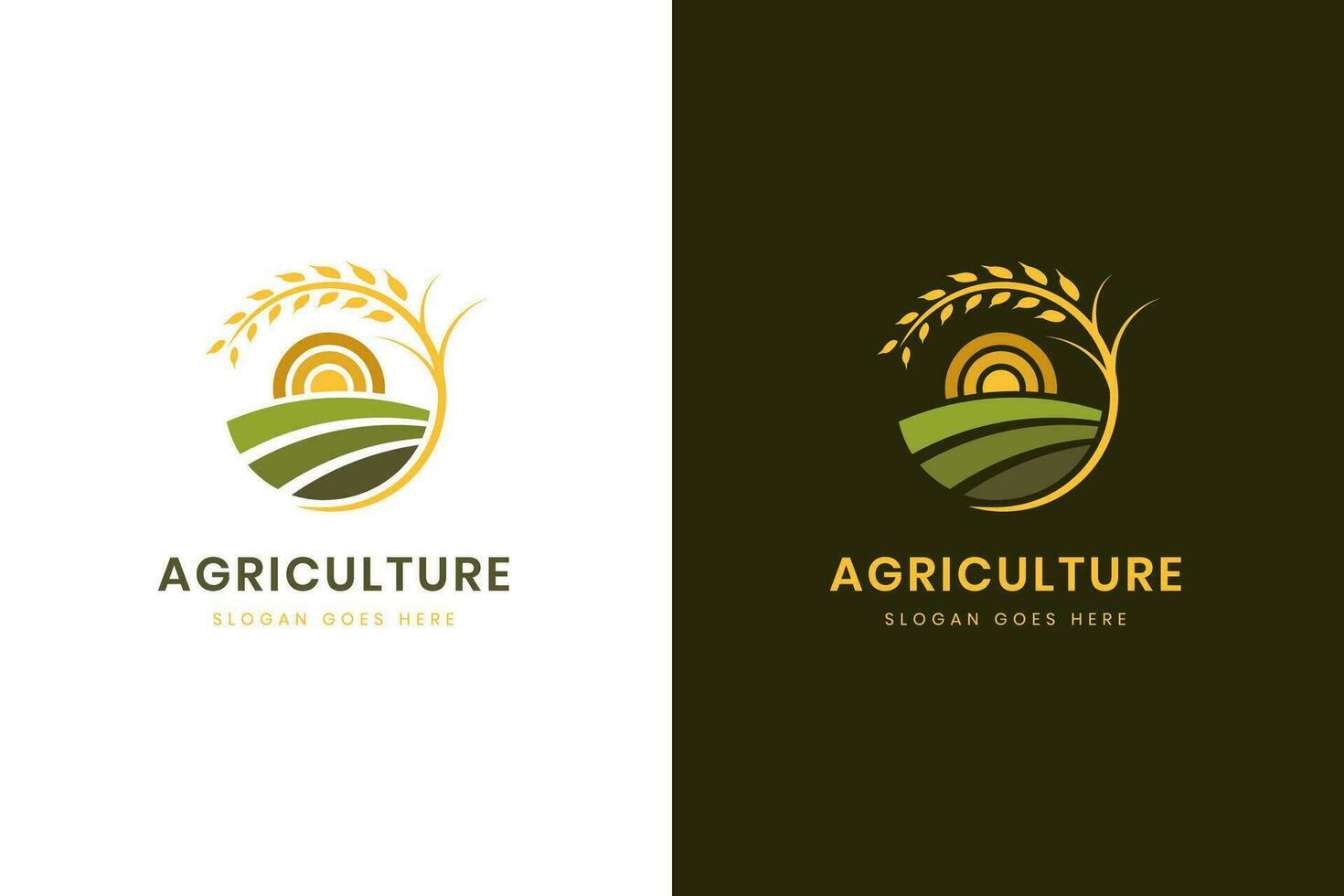 agricultura logo diseño para agronomía, trigo granja, rural país agricultura campo, natural cosecha vector