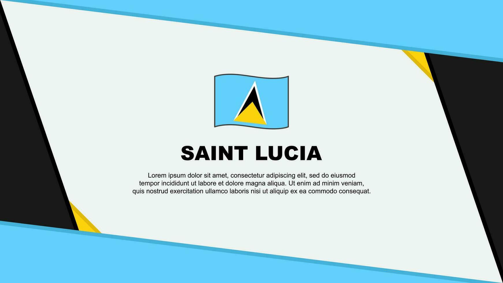 Saint Lucia Flag Abstract Background Design Template. Saint Lucia Independence Day Banner Cartoon Vector Illustration. Saint Lucia Independence Day