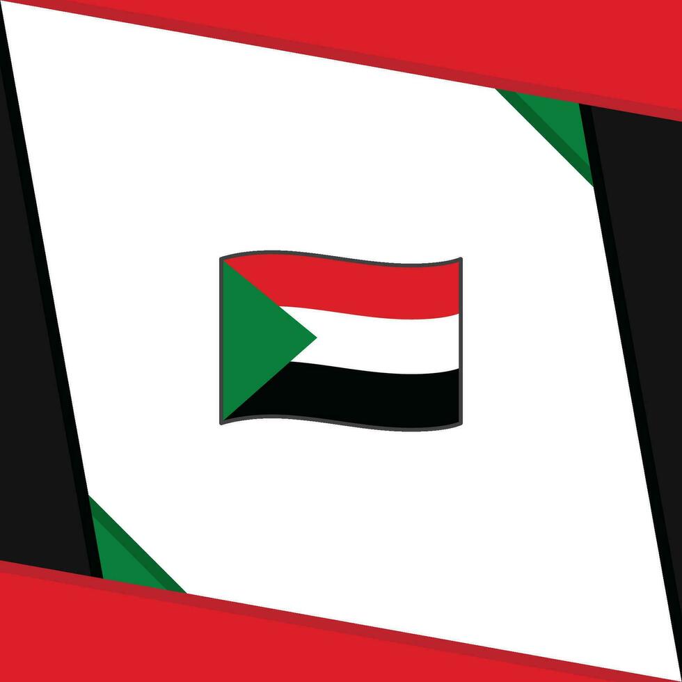 Sudan Flag Abstract Background Design Template. Sudan Independence Day Banner Social Media Post. Sudan Cartoon vector